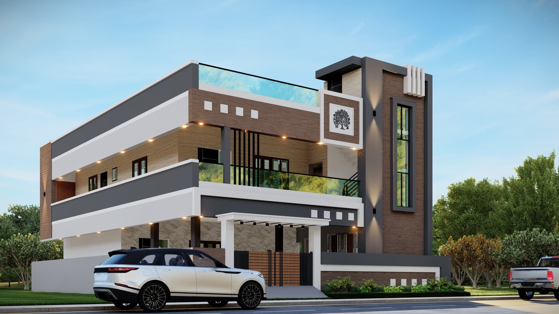 Exposed Concrete Indian Elevation