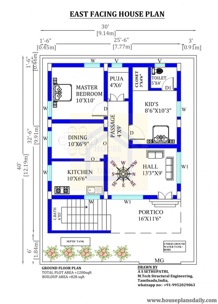 30x40 East Facing Vastu Home Model House Designs And Plans PDF Books