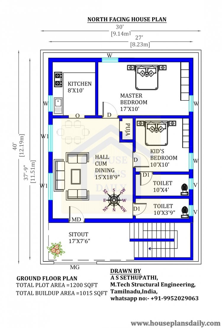 30 40 House Plans For 1200 Sq Ft North Facing Psoriasisguru