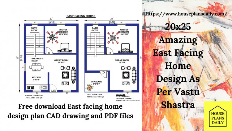 20x25 East Facing Home Design As Per Vastu Shastra