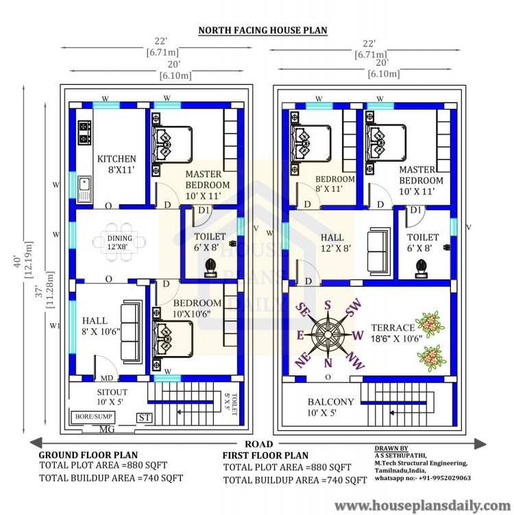 22x40 North Facing House Plan House Designs And Plans PDF Books