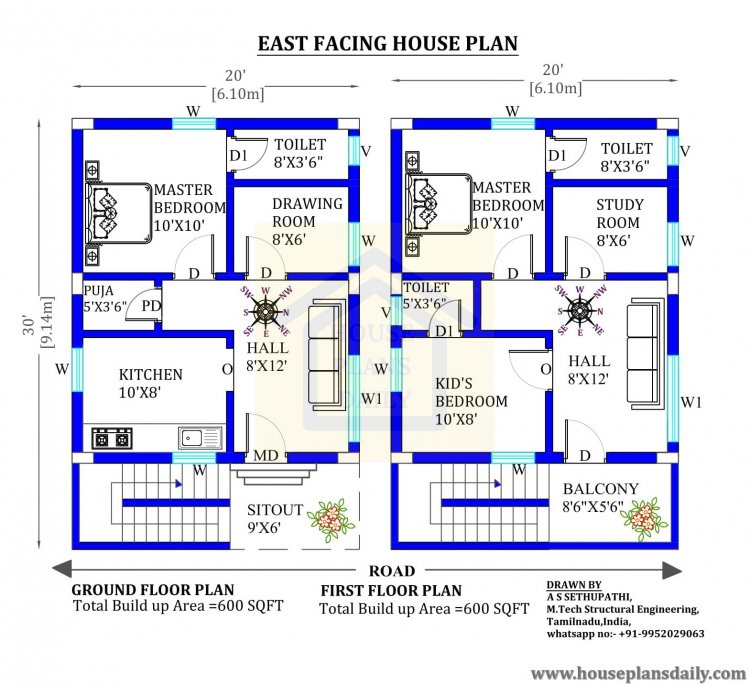 20x30 East Facing Vastu House Plan House Plan And Designs PDF Books