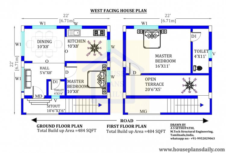 west facing house vastu plan