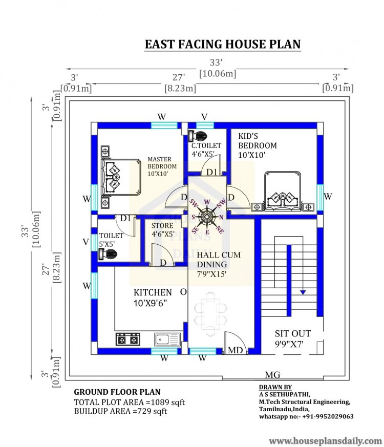 33x33 East Facing Home Design As Per Vastu House Plan And Designs PDF Books