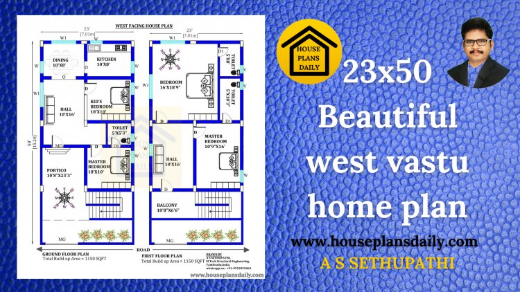 23x50 West Facing Vastu Home Plan House Plan And Designs PDF Books