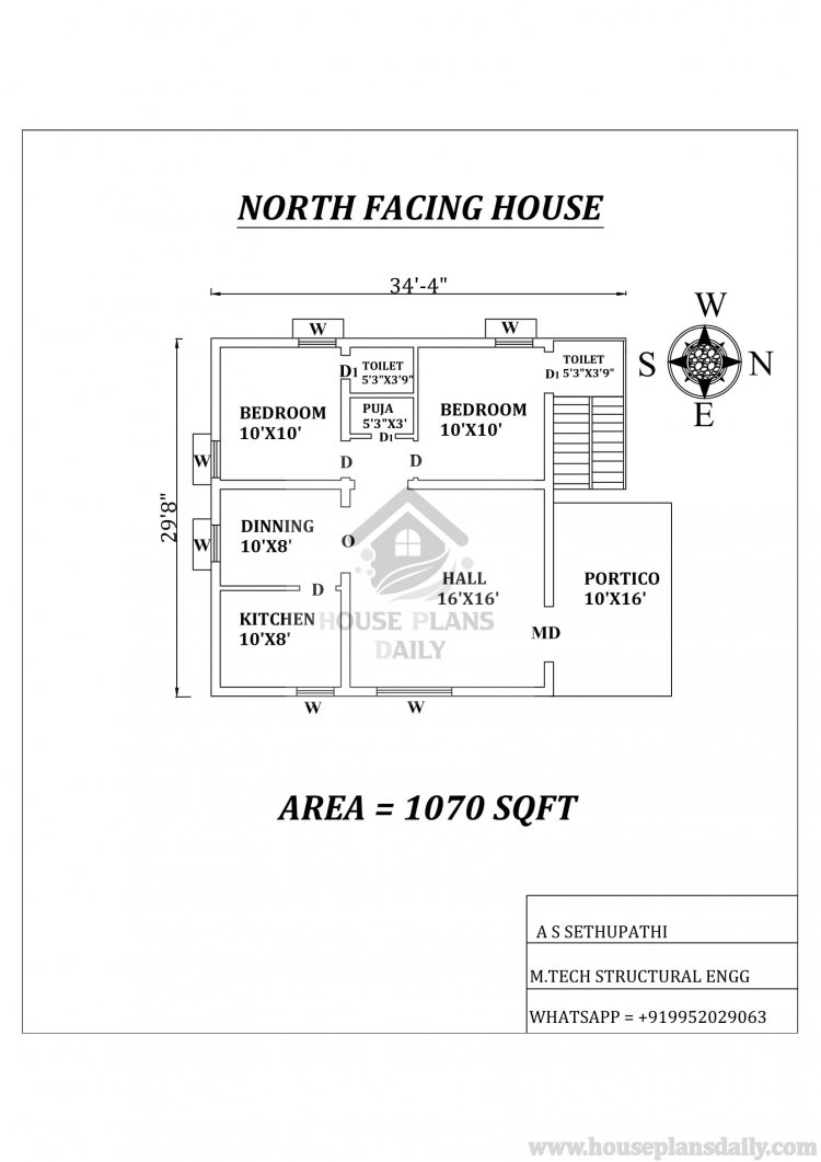 2BHK House Plans As Per Vastu Shastra House Plans 2bhk House Plans 