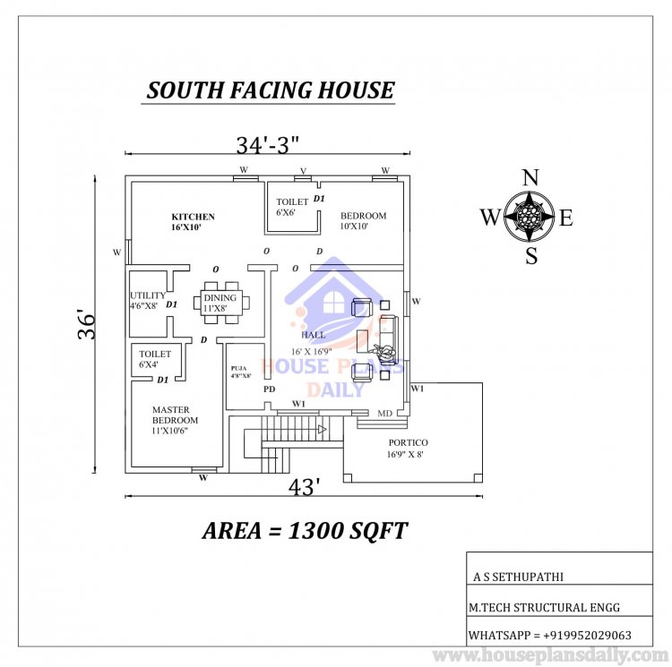 2BHK House Plans As Per Vastu Shastra House Plans 2bhk House Plans 