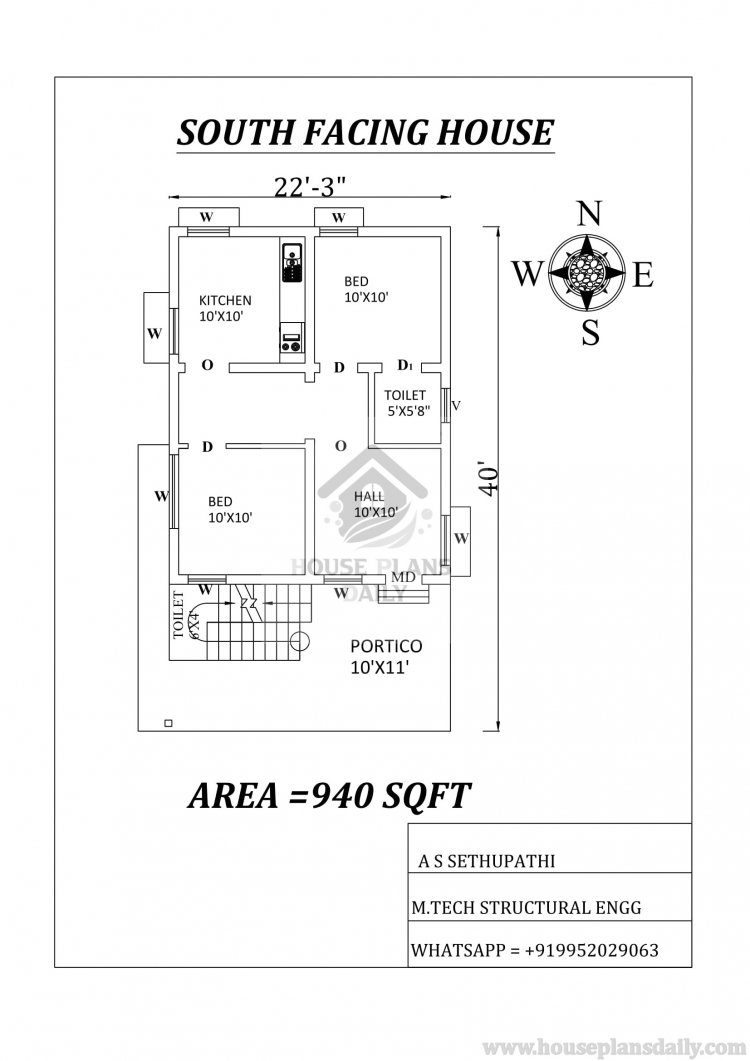 2BHK South Facing House Plans As Per Vastu Book Best House Plans Inside House Plan And