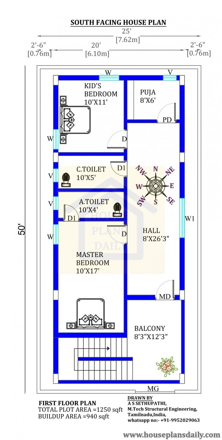 South Facing Floor Plan South Face Home Two Story House Plan 