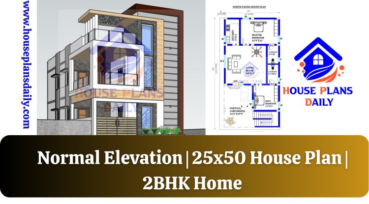 Normal Elevation | 25x50 House Plan | 2BHK Home