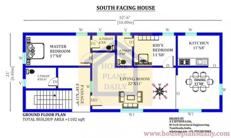 2bhk Homes in Pune | South Facing House Plan | 2BHK Floor Plans