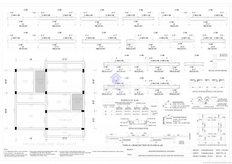 2bhk Duplex House Plan |Structural Drawing of Building