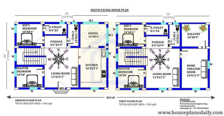 26 x 36 house plan 