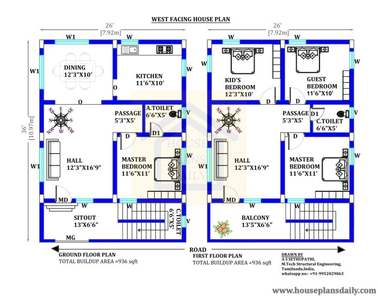 26 x 36 house plan design