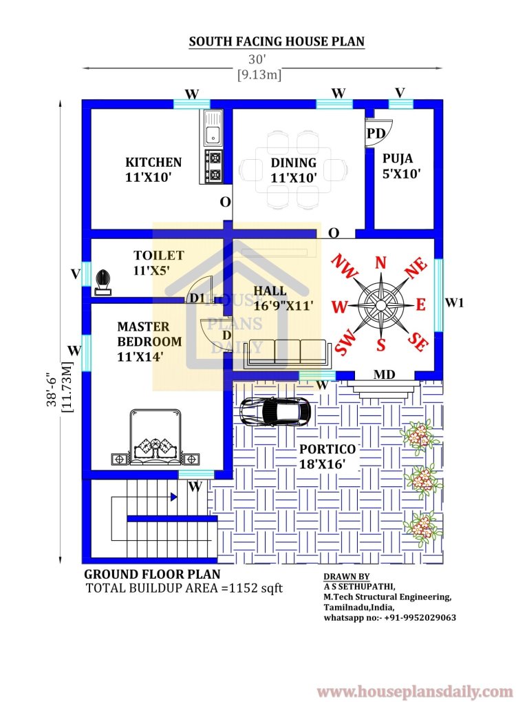 South Facing House Vastu | Two Storey House