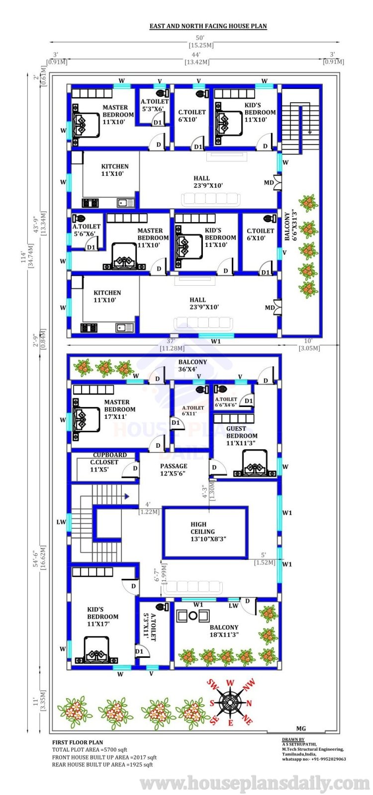 Two Storeyed House | Northeast House | Rent House Plan