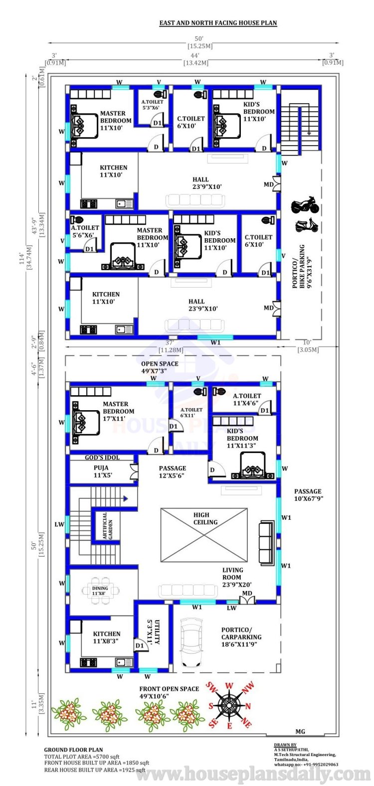 Two Storeyed House | Northeast House | Rent House Plan