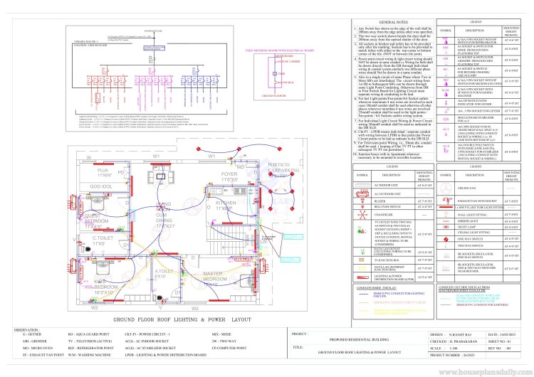 1600 Sqft House | House Electrical Wire Diagram | Plumbing Drawing