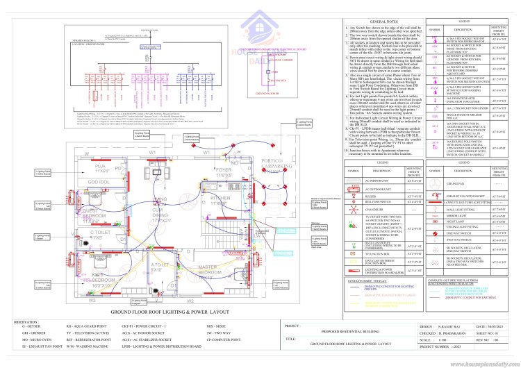 1600 Sqft House | House Electrical Wire Diagram | Plumbing Drawing