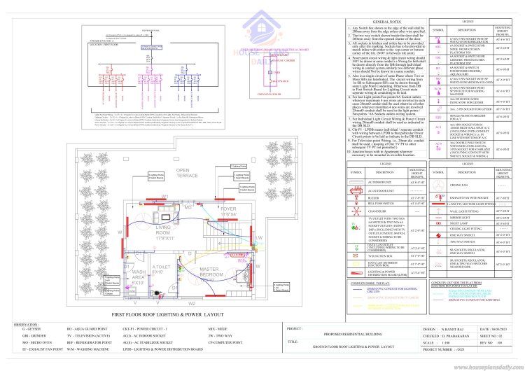 1600 Sqft House | House Electrical Wire Diagram | Plumbing Drawing