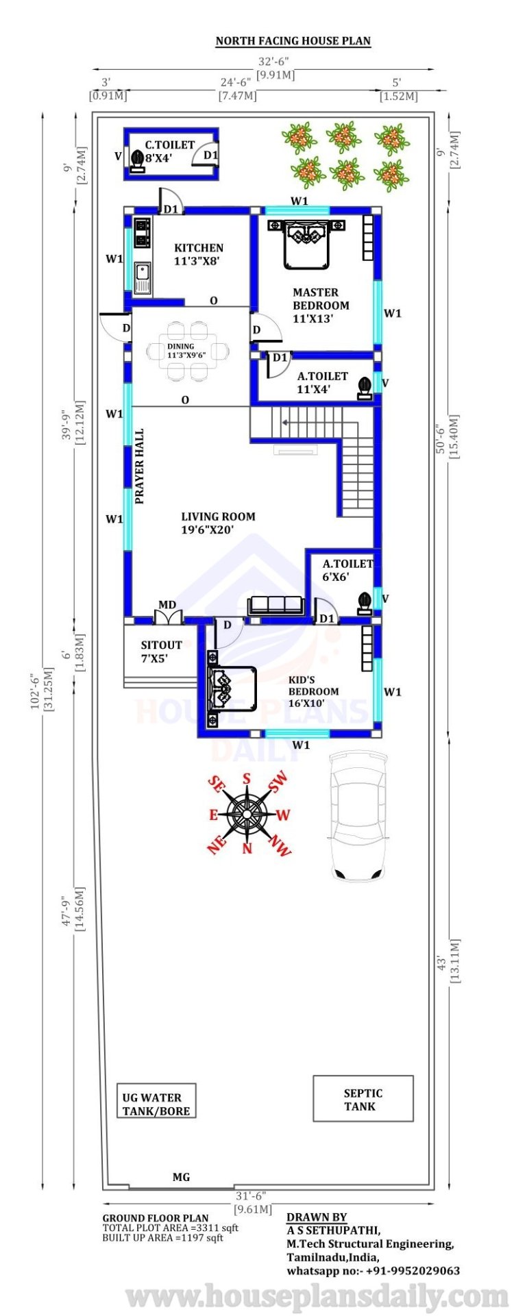 North Facing Duplex House Plans