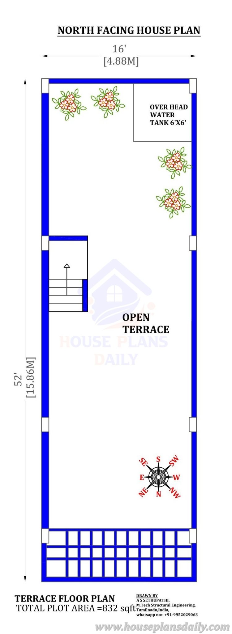 Normal Village House Design 3 floors | North Facing House