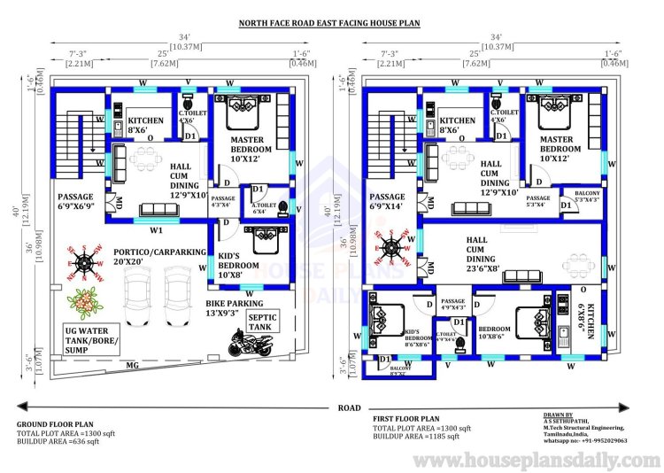 North Road East Facing House Plan