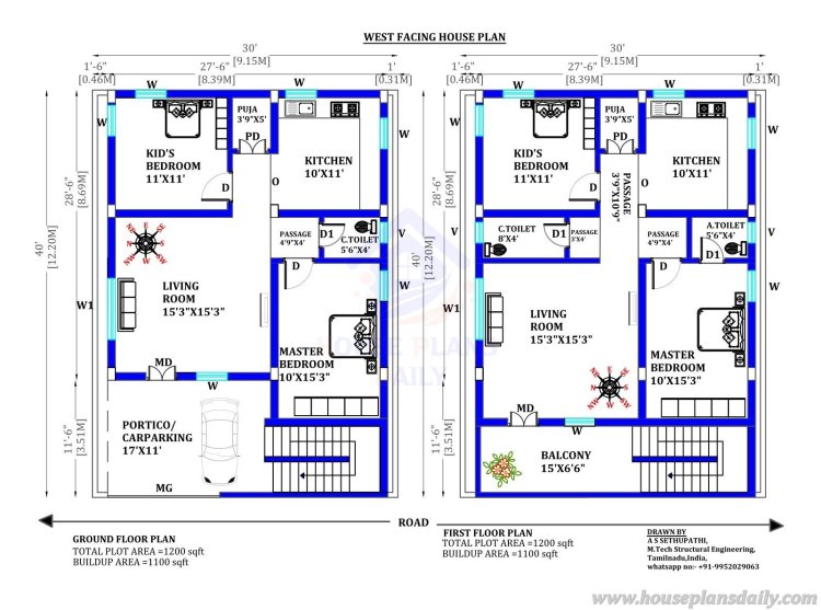 20 Best West Facing House Plans