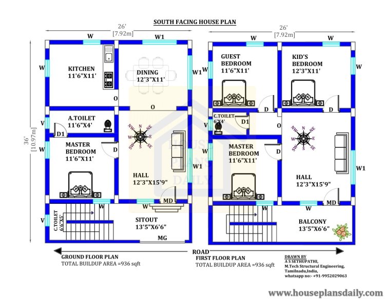 Top 20 Amazing South Facing House Plans- House Plans Daily