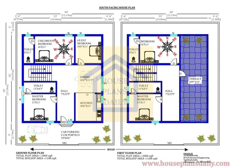 Top 20 Amazing South Facing House Plans- House Plans Daily