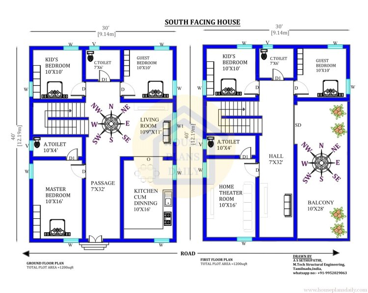 Top 20 Amazing South Facing House Plans- House Plans Daily