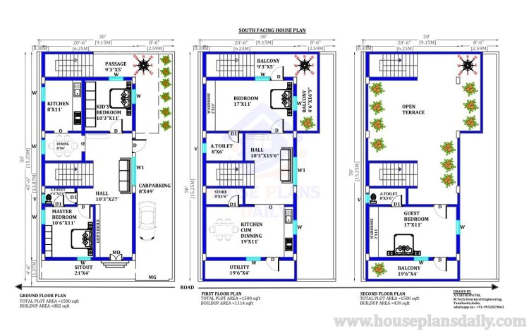 Top 20 Amazing South Facing House Plans- House Plans Daily