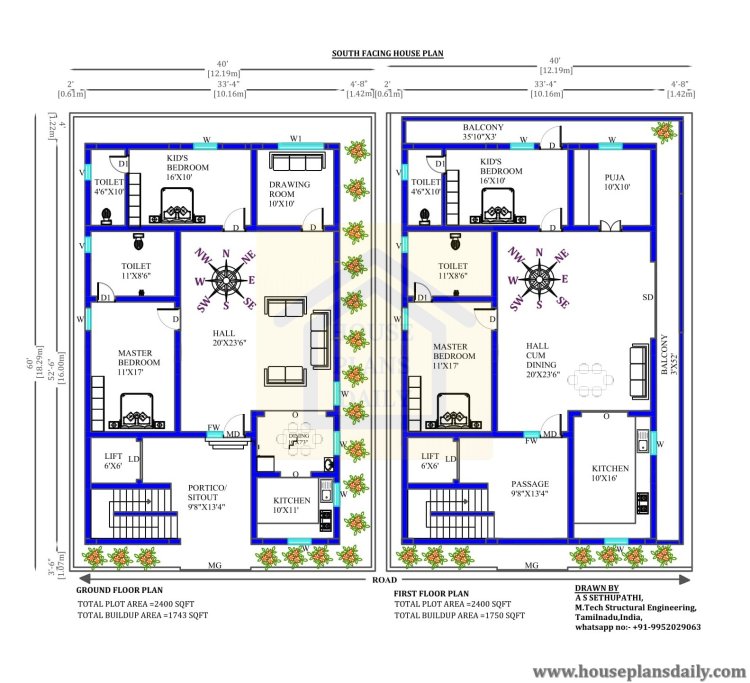 Top 20 Amazing South Facing House Plans- House Plans Daily