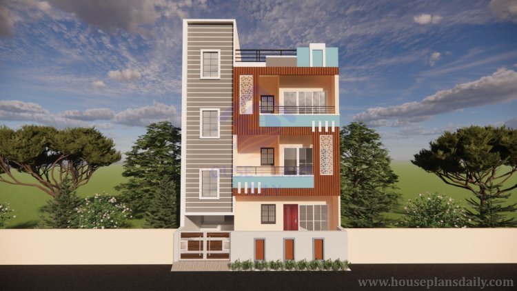 House Plan Vastu East Facing  with Elevation Design | 3 bhk Home Plan