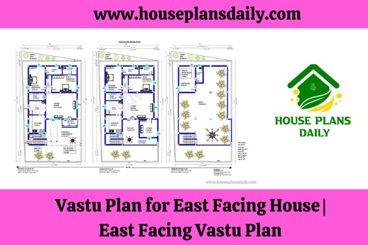 Vastu Plan for East Facing House | East Facing Vastu Plan | 2 Bedroom House Plan