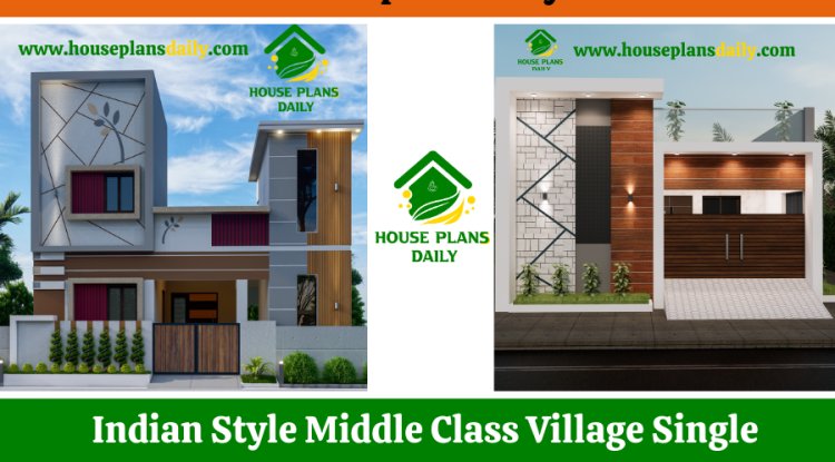 Indian Style Middle Class Village Single Floor Home Front Design