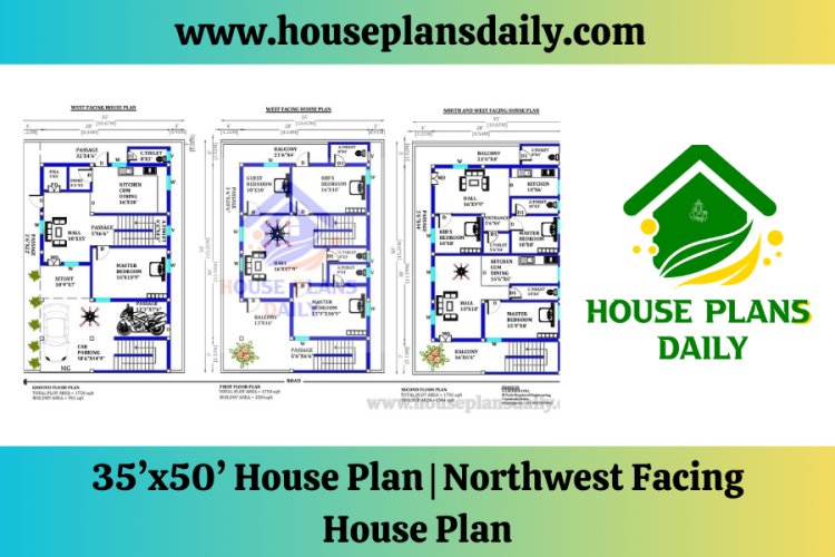 35’x50’ House Plan | Northwest Facing House Plan | Duplex House