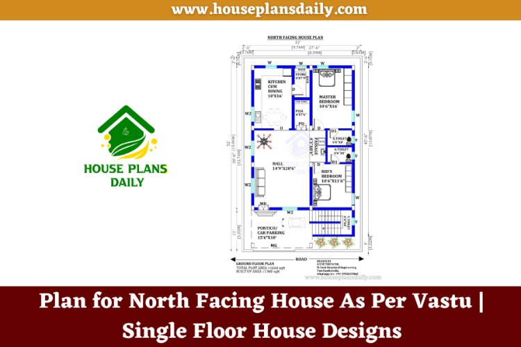 Plan for North Facing House As Per Vastu | Single Floor House Designs