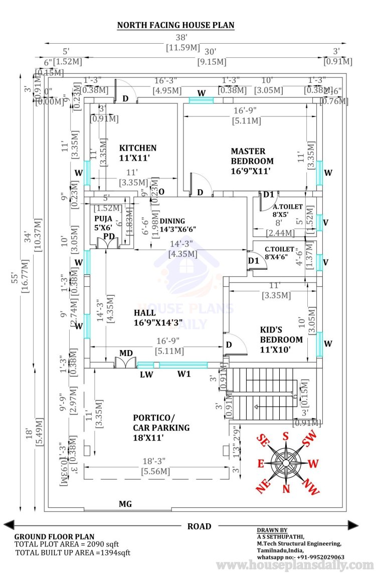 Vastu for Home North Facing | 38 55 Single Storey House Design