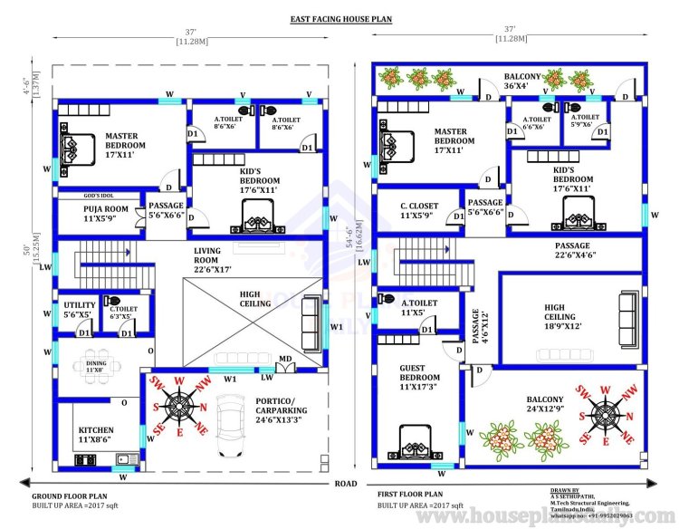 Top 36 east facing house plan with vastu