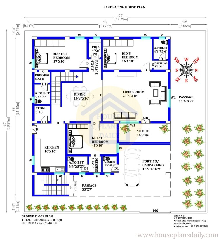 Top 36 east facing house plan with vastu