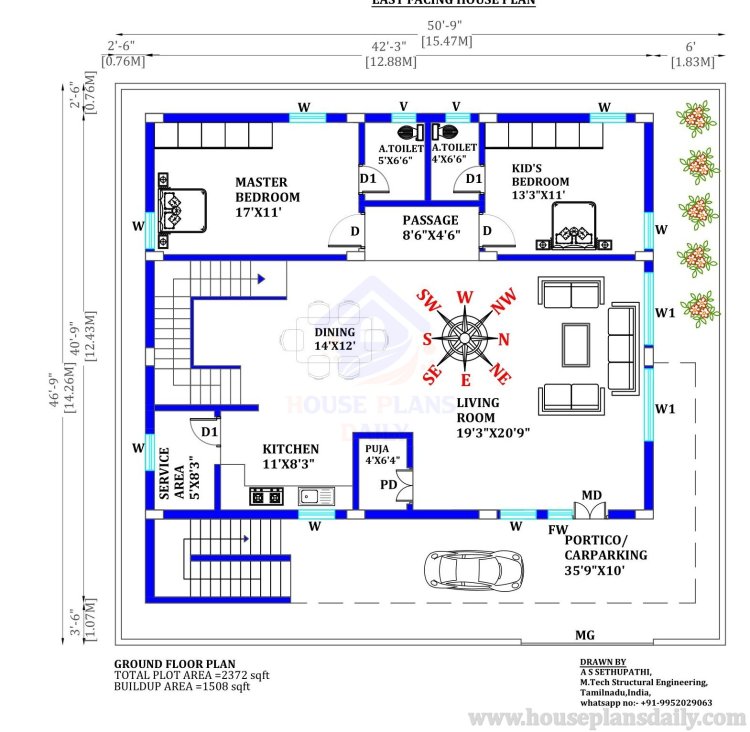 Top 36 east facing house plan with vastu