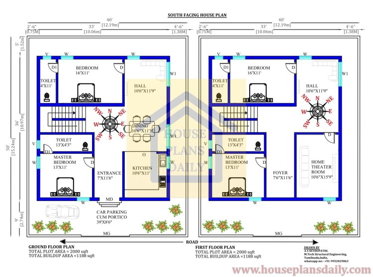 Top 33 South Face House Plans Design For Modern Houses House Plan And Designs PDF Books