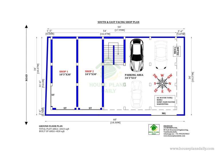 House Plan with Shop | Apartment Plan | House Estimation