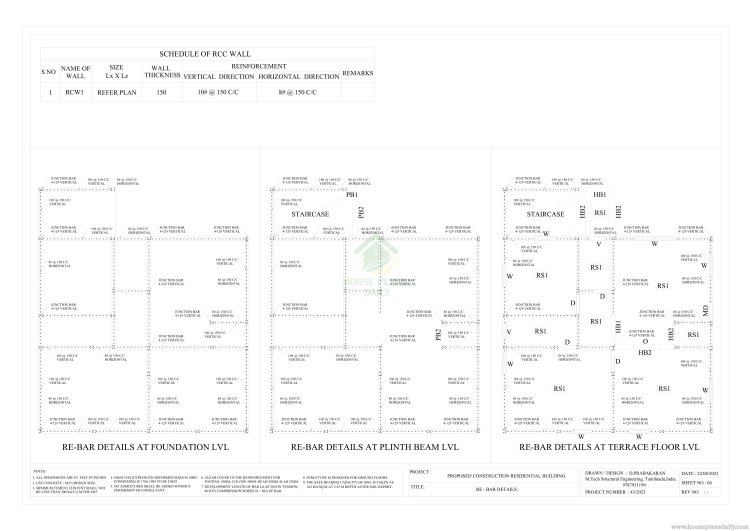 50x60 South Road East Facing House Plan| Shear Wall Method