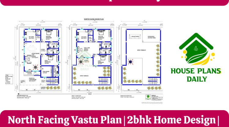 North Facing Vastu Plan | 2bhk Home Design | 2400 Sqft House