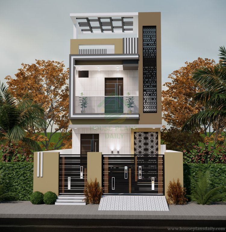 20x55 House Designs Plan | Home Elevation | Duplex House