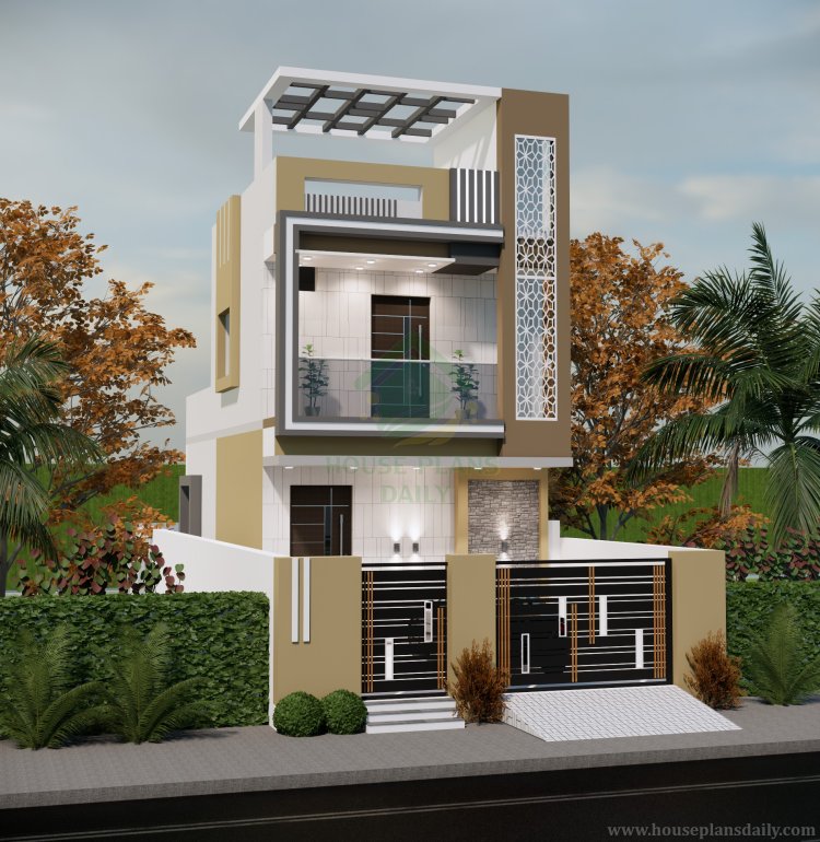 20x55 House Designs Plan | Home Elevation | Duplex House