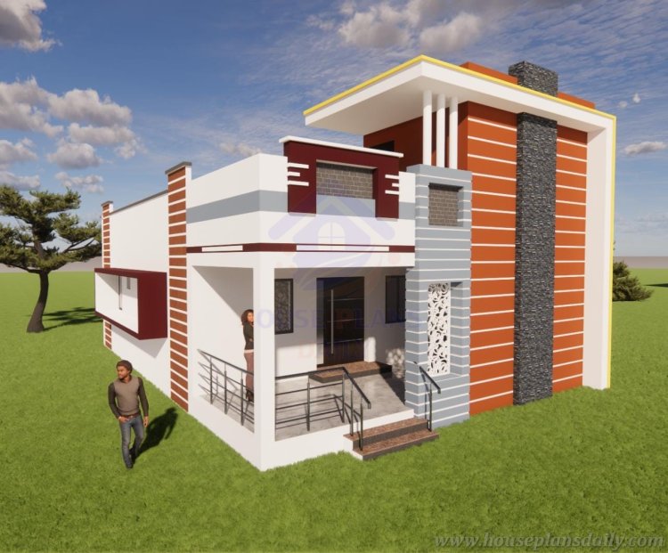 Modern Village Single Floor Home Front Design | Front Elevation