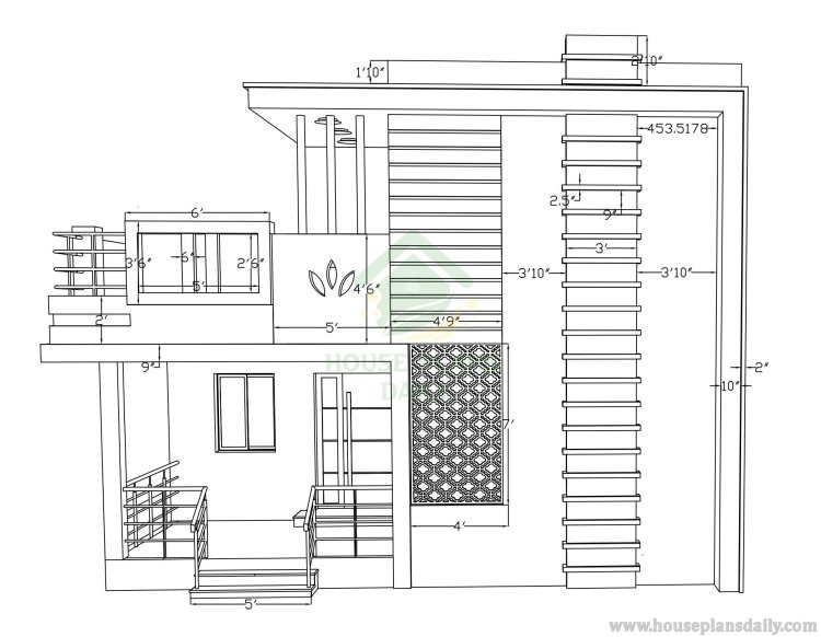 Modern Village Single Floor Home Front Design | Front Elevation